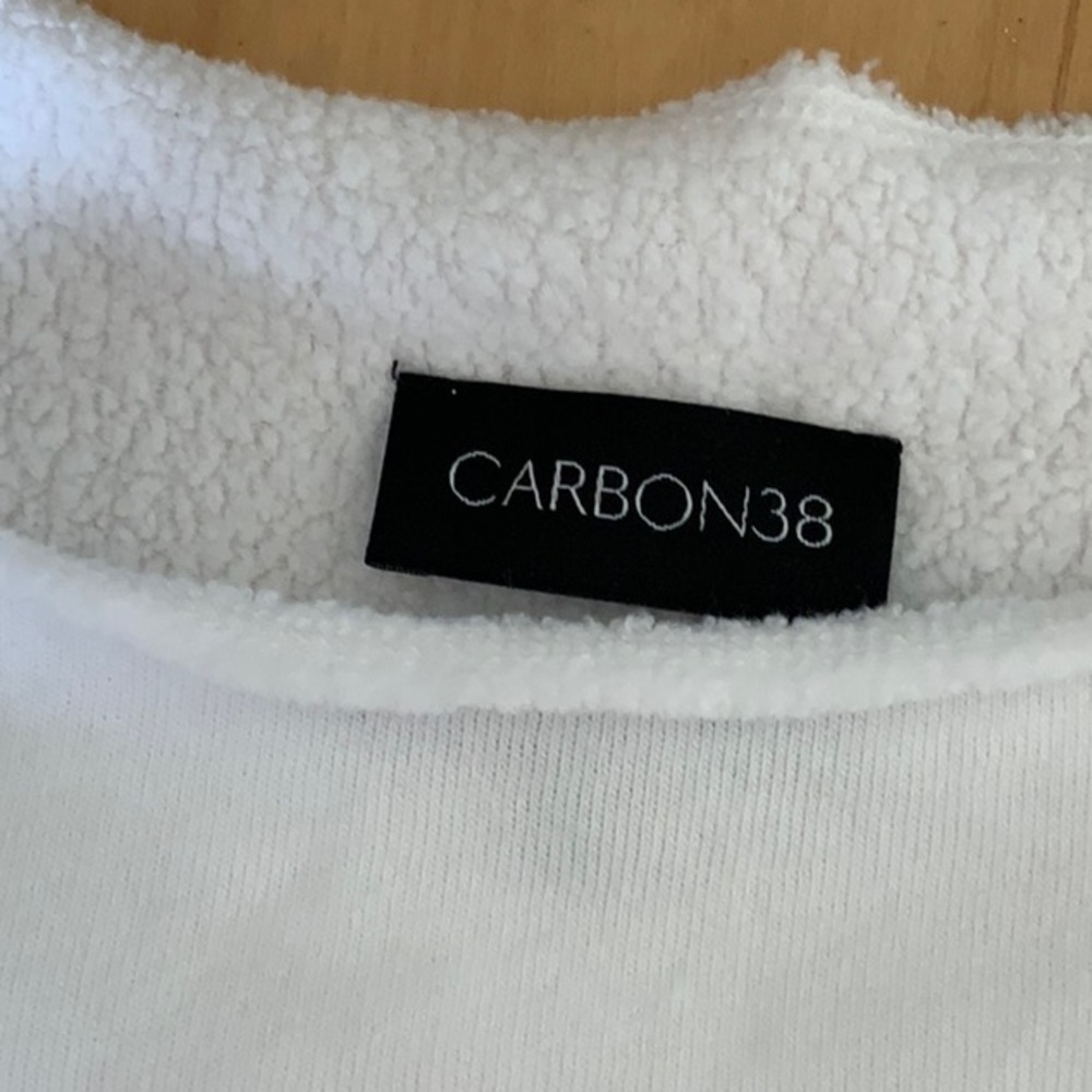 Off-Shoulder Short Sleeve Sweatshirt - White - Picture 4 of 7